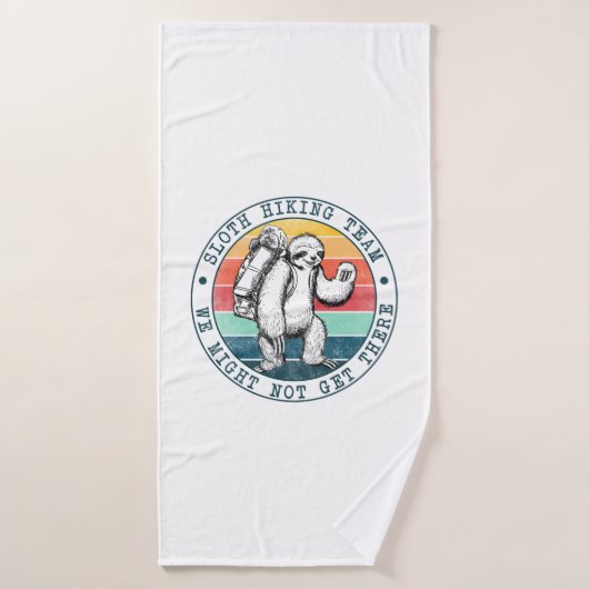 Camper Gift Sloth Hiking Team Birthday Badhanddoek (Badhanddoek)