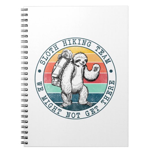 Camper Gift Sloth Hiking Team Birthday Notitieboek (Voorkant)