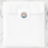 Camper Gift Sloth Hiking Team Birthday Vierkante Sticker (Tas)
