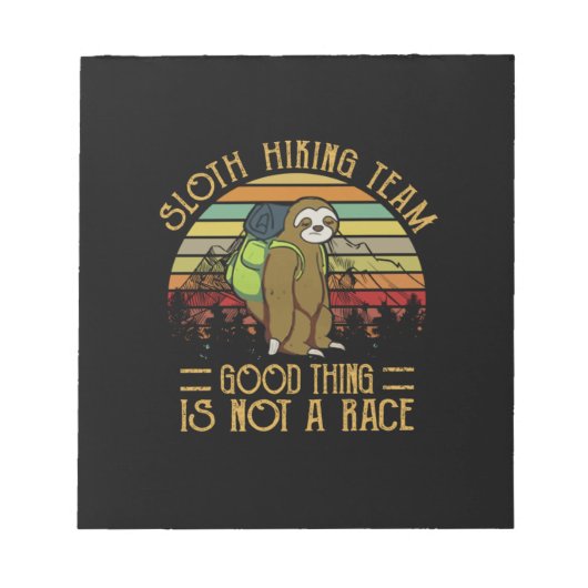 Camper Gift Sloth Hiking Team Good Thing Xmas Notitieblok (Voorkant)