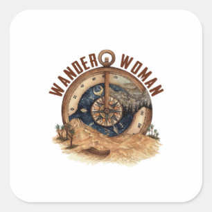 Camper Gift Verjaardag van Wander Woman Vierkante Sticker