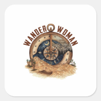 Camper Gift | Verjaardag van Wander Woman Vierkante Sticker