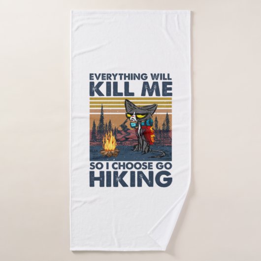 Camper Gift | Verloop met kat op zaterdag Badhanddoek (Badhanddoek)