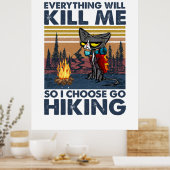 Camper Gift | Verloop met kat op zaterdag Poster (Keuken)