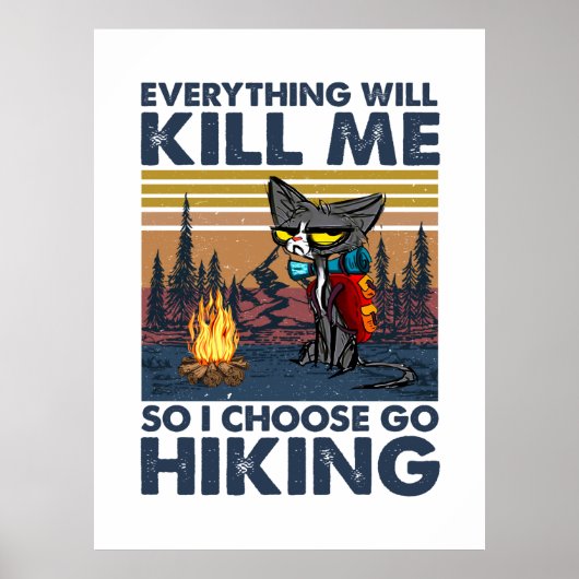 Camper Gift | Verloop met kat op zaterdag Poster (Voorkant)