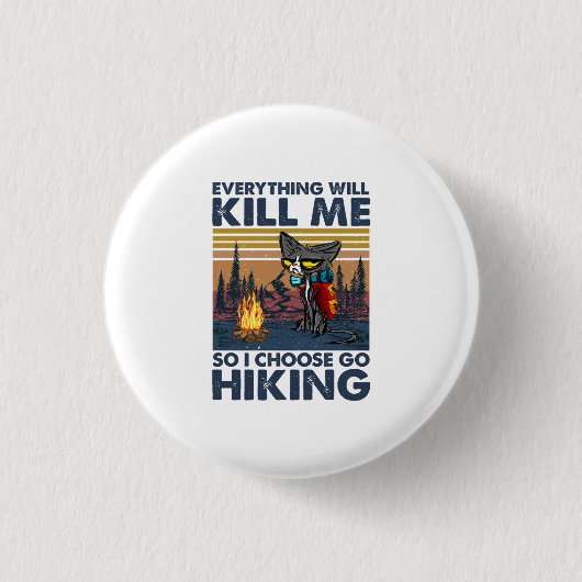Camper Gift | Verloop met kat op zaterdag Ronde Button 3,2 Cm (Voorkant)