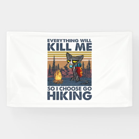 Camper Gift | Verloop met kat op zaterdag Spandoek (Horizontaal)
