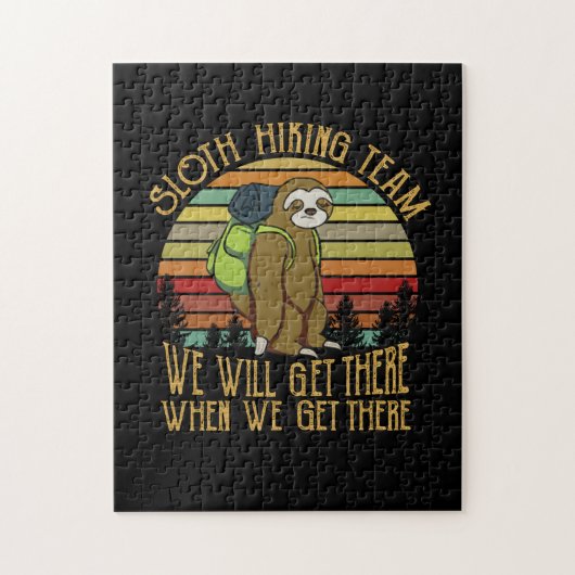 Camper Gift Vintage Sloth Hiking Team Birthday Legpuzzel (Verticaal)