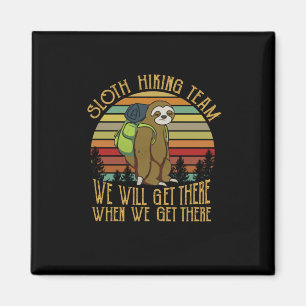 Camper Gift Vintage Sloth Hiking Team Birthday Magneet