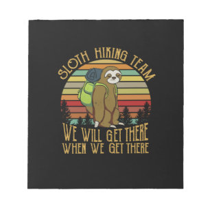 Camper Gift Vintage Sloth Hiking Team Birthday Notitieblok