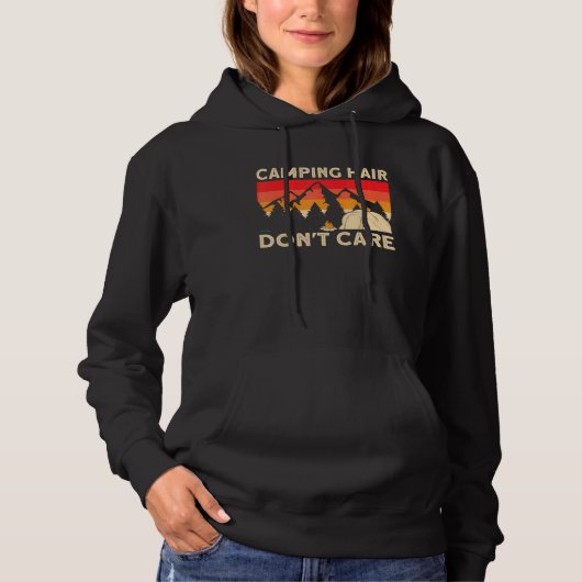 Camper Girl mama Grandma Tent Camping Hair Dont Ca Hoodie (Voorkant)