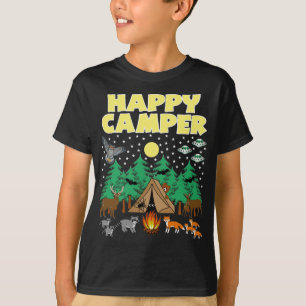 CAMPER-HAPPY CAMPER-Funny Camping with Critters T-shirt