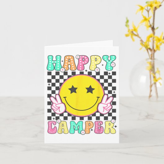 Camper Happy Summer Camp Camping voor Mannen Vrouw Kaart (Gele Bloem)