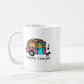 Camper Happy Summer Camping Leopard Funny Gla Koffiemok (Links)