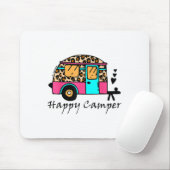 Camper Happy Summer Camping Leopard Funny Gla Muismat (Met muis)