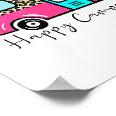 Camper Happy Summer Camping Leopard Funny Gla Poster (Hoek)