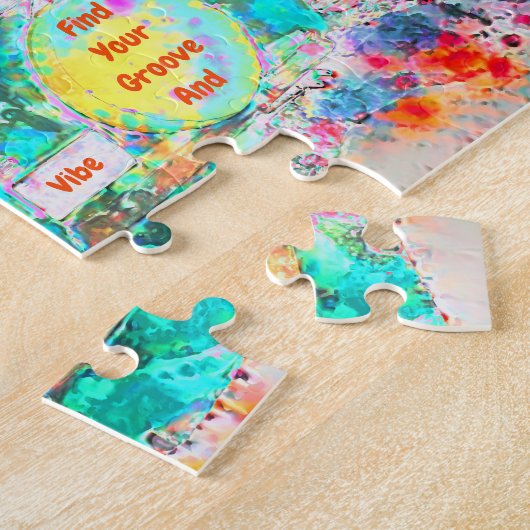 Camper Hippie Retro Art vindt je grove en vibe Legpuzzel (Zijkant)