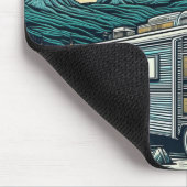  camper in de bergen met volle maan muismat (Hoek)