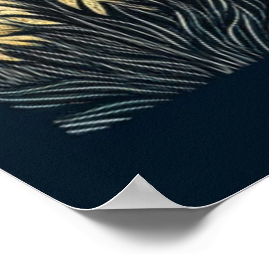 camper in de bergen met volle maan poster (Hoek)