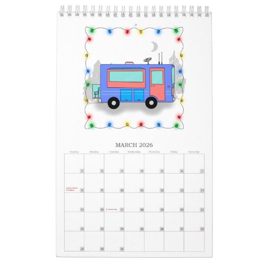 Camper Kalender 2025 - Enkele pagina Kleine Kalend (Mar 2026)