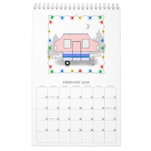 Camper Kalender 2025 - Enkele pagina Kleine Kalend (Feb 2026)