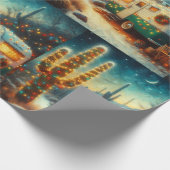  Camper Kerst in Desert Saguaro Cactus Cadeaupapier (Hoek)