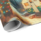  Camper Kerst in Desert Saguaro Cactus Cadeaupapier (Rol Hoek)