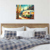  Camper Kerst in Desert Saguaro Cactus Canvas Afdruk (Insitu (Slaapkamer))