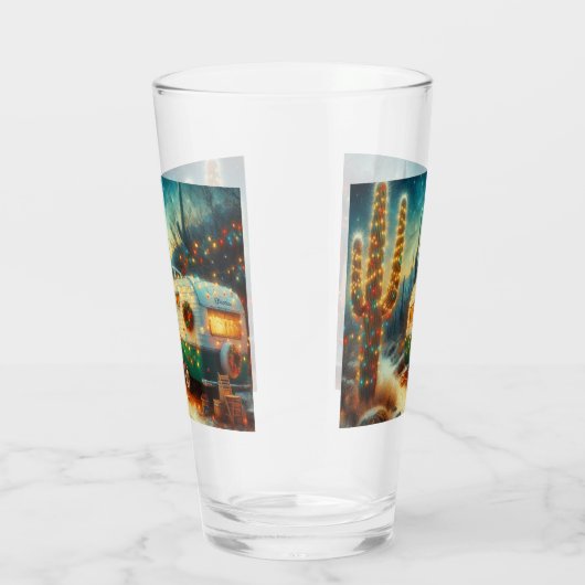 Camper Kerst in Desert Saguaro Cactus Glas (Rechts)