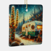  Camper Kerst in Desert Saguaro Cactus Keramisch Ornament (Rechts)