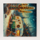 Camper Kerst in Desert Saguaro Cactus Legpuzzel (Horizontaal)