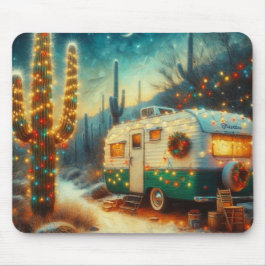 Camper Kerst in Desert Saguaro Cactus Muismat