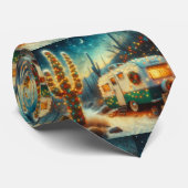 Camper Kerst in Desert Saguaro Cactus Stropdas (Opgerold)