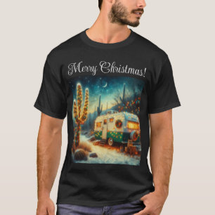 Camper Kerst in Desert Saguaro Cactus T-shirt
