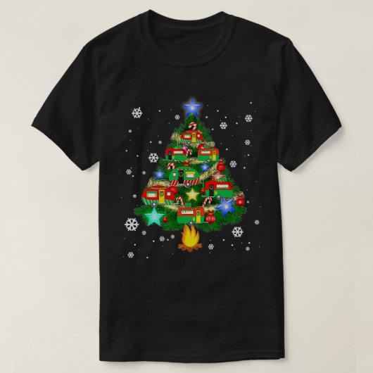 Camper Kerstboom Koel Voertuigen Camping RVing T-shirt (Design voorkant)