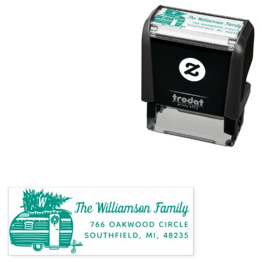  Camper Kerstboom Monogram Adres Zelfinktende Stempel (In situ)