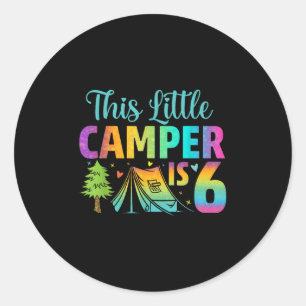 Camper Kids 6 jaar oud kamperen 6 dagen oud Ronde Sticker