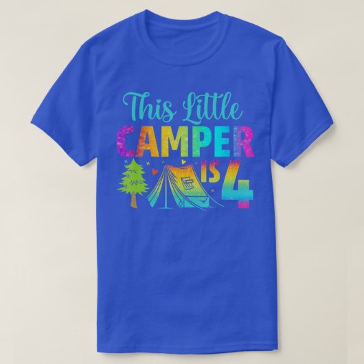 Camper Kids Birthday 4 Years Old Camping 4th Bday  T-shirt (Design voorkant)