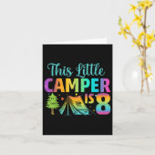 Camper Kids Verjaardag 8 jaar oud Camping 8e B-dag Kaart (Gele Bloem)