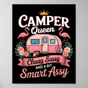 Camper Koningin Cly Sy Slim Y Camping Rv Cadeaus V Poster