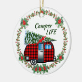 Camper Life Best Life Retro Kerstmis Keramisch Ornament (Links)
