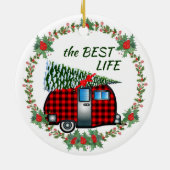 Camper Life Best Life Retro Kerstmis Keramisch Ornament (Achterkant)