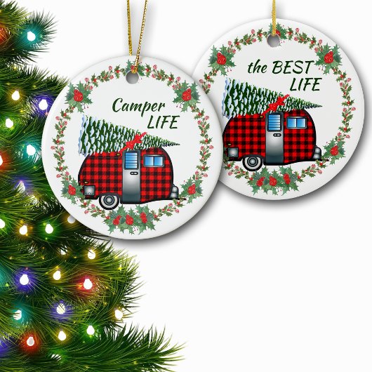 Camper Life Best Life Retro Kerstmis Keramisch Ornament