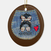 Camper Life Messy Bun Moederdag Camping Lovers Keramisch Ornament (Links)