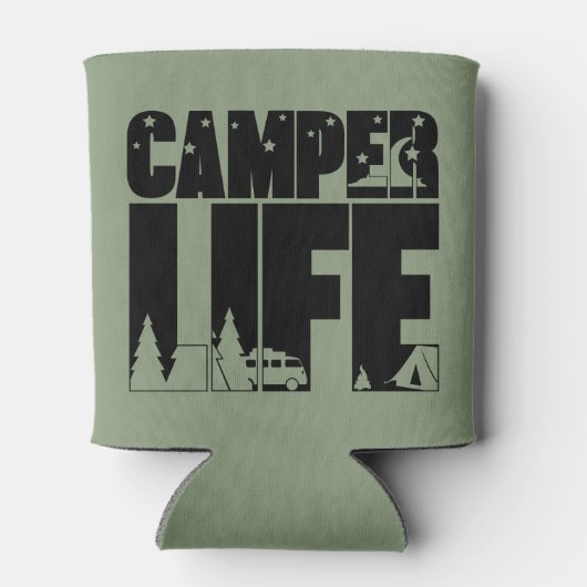 Camper Life Moderne Camping Outdooravontuur Blikjeskoeler (Achterkant)