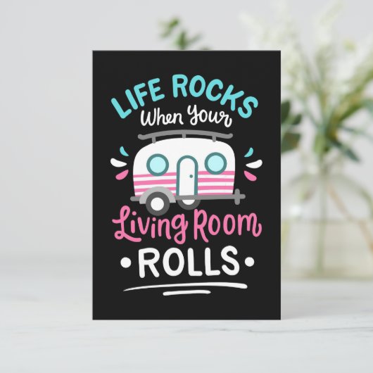 Camper Life Rocks When Your Living Room Rolls Bedankkaart (Staand voorkant)
