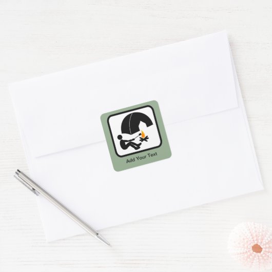 camper-Logo Vierkante Sticker (Envelop)