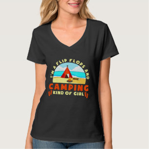 Camper Mam bracht een Teenslipper om en kampte Kin T-shirt