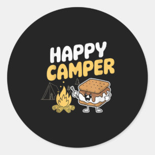 Camper Marshmallow Camping Smores Kawaii Smores Ronde Sticker