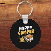 Camper Marshmallow Camping Smores Kawaii S'mores Sleutelhanger (Voorkant)